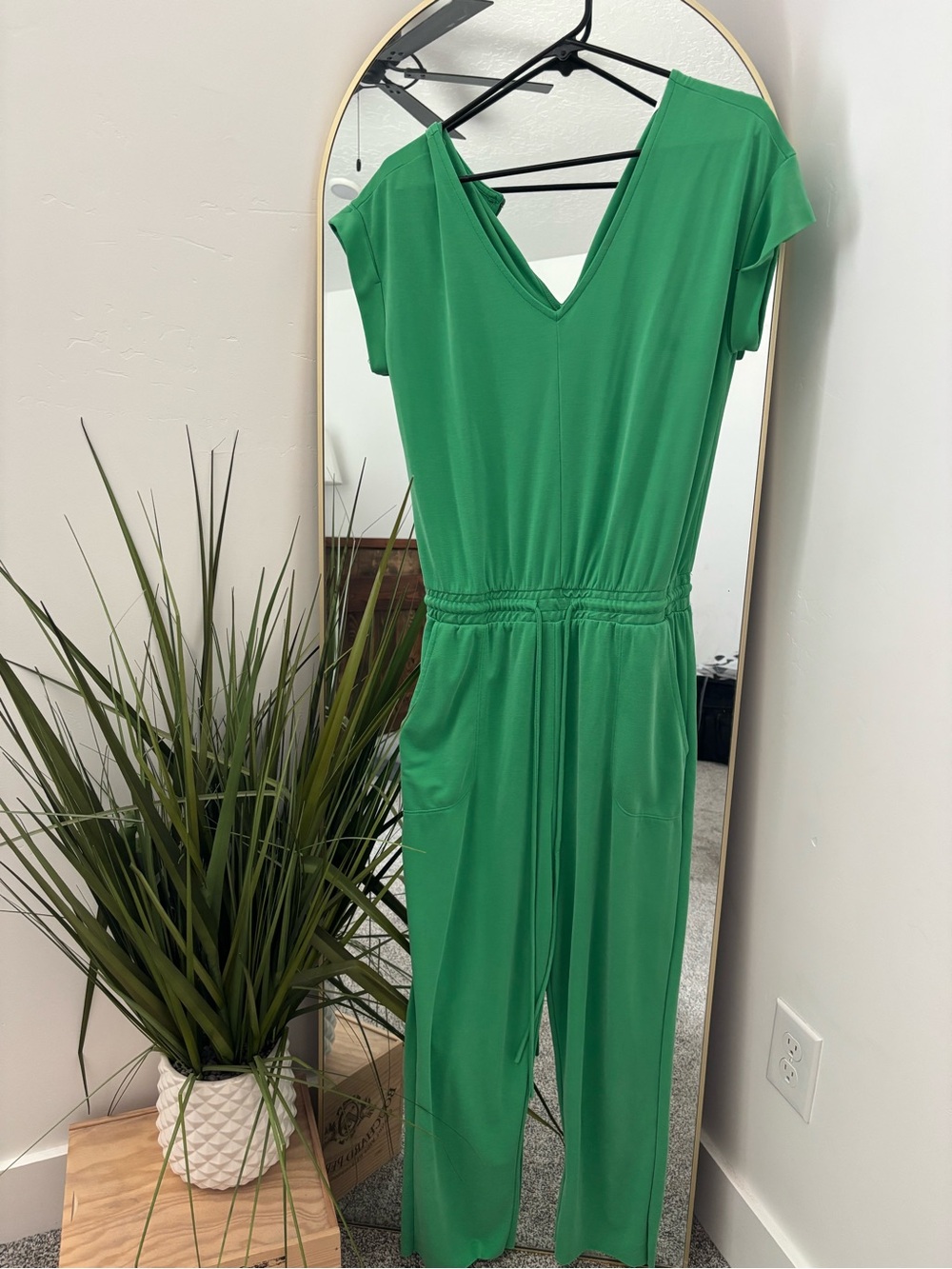 Ces Femme Bright Green V-Neck Romper